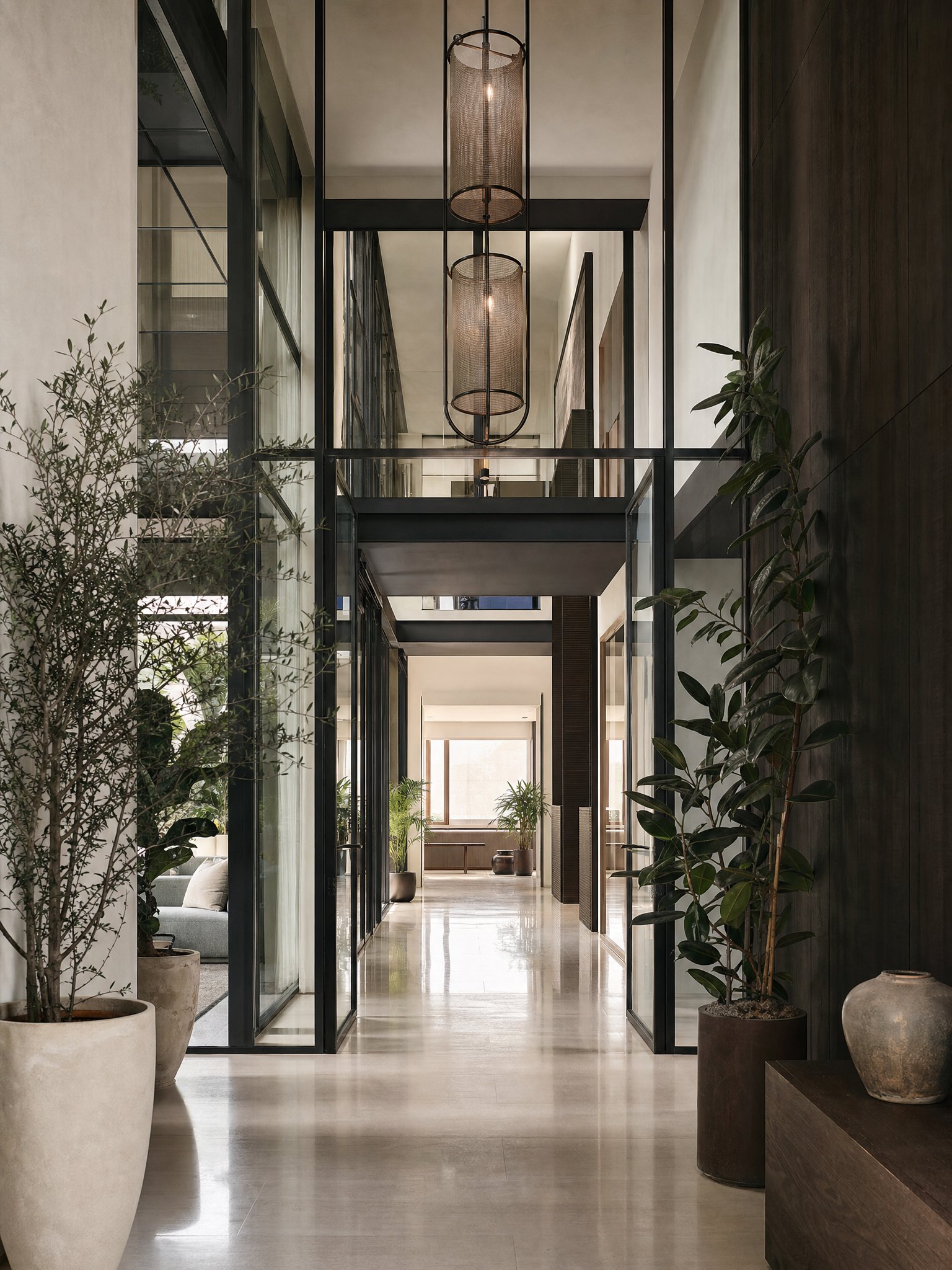 Pasillo arquitectura contemporánea Izarte